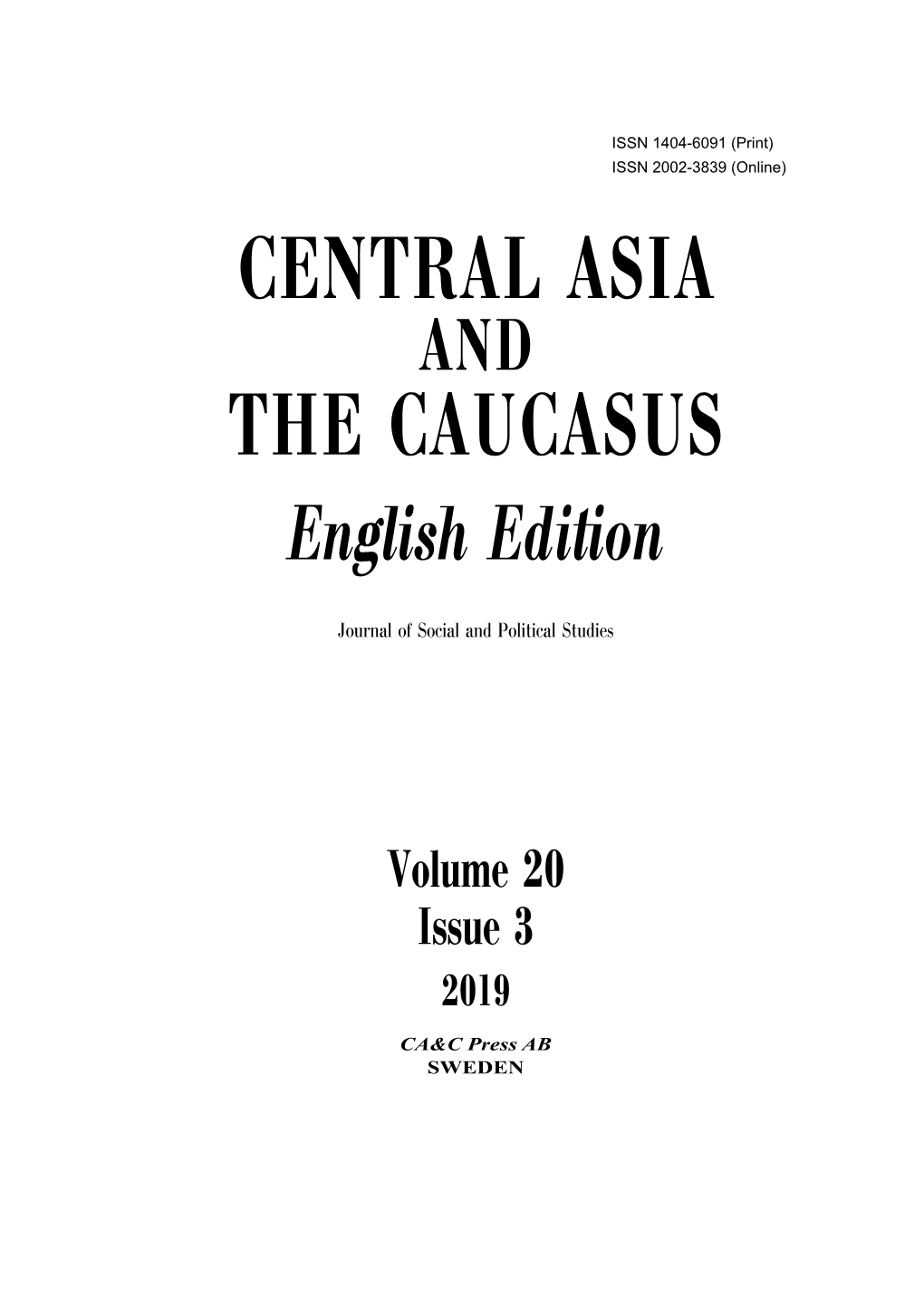 Central Asia the Caucasus