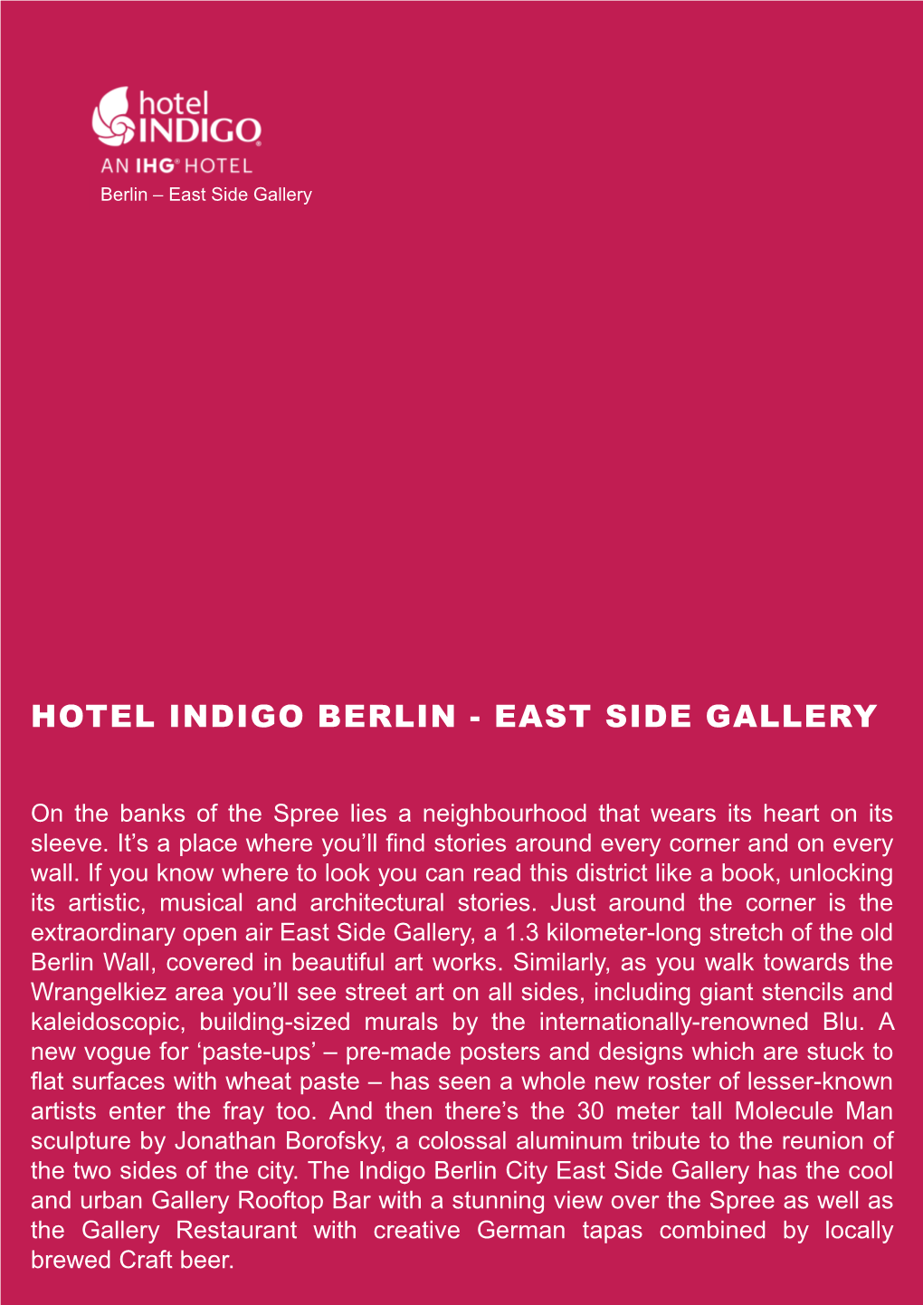 Hotel Indigo Berlin - East Side Gallery