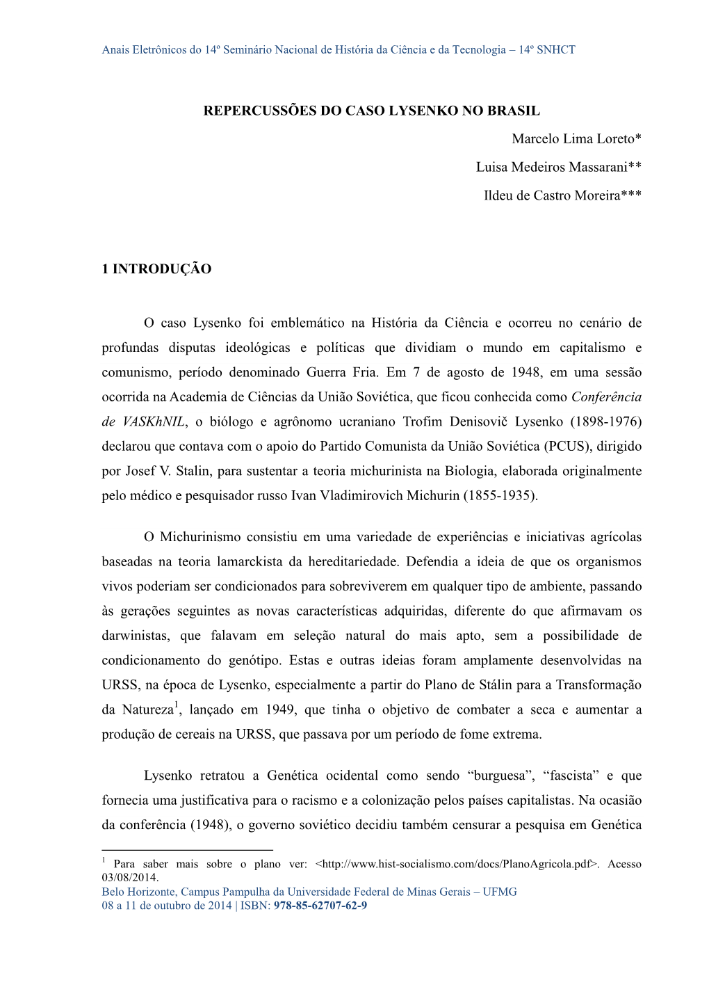 Repercussões Do Caso Lysenko No Brasil Por Meio Da Análise Da Mídia Impressa No Brasil (1940