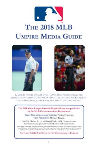 The 2018 MLB Umpire Media Guide