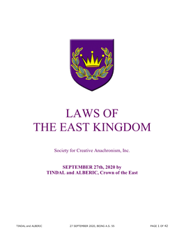 Laws of the East Kingdom