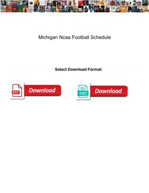 Michigan Ncaa Football Schedule