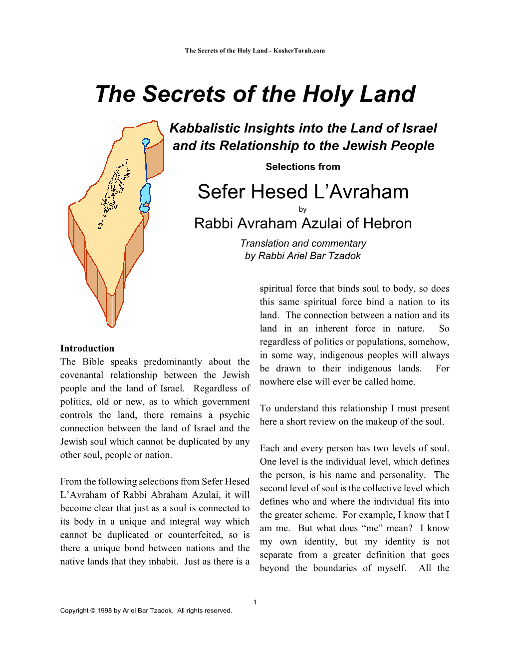Secrets of the Holy Land - Koshertorah.Com