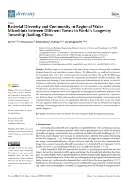 Bacterial Diversity and Community in Regional Water Microbiota Between Different Towns in World’S Longevity Township Jiaoling, China