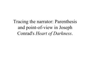 Tracing the Narrator: Parenthesis and Point-Of-View in Joseph Conrad's Heart of Darkness