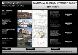 Merseyside Commercial Property Investment Agency Public Houses for Sale 0844 335 6347