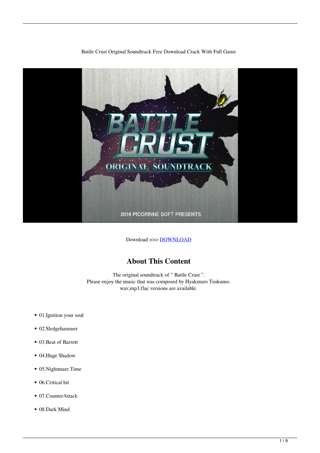 Battle Crust Original Soundtrack Free Download Crack with Full Game
