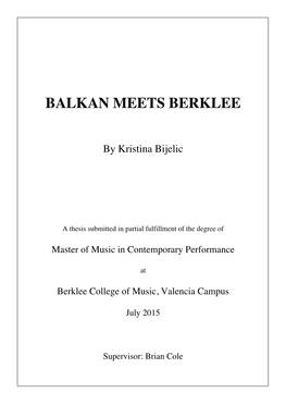 Balkan Meets Berklee