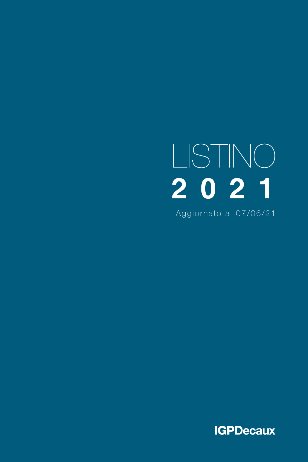 LISTINO 2021 Aggiornato Al 07/06/21