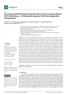 Coverage Path Planning Using Reinforcement Learning-Based TSP for Htetran—A Polyabolo-Inspired Self-Reconﬁgurable Tiling Robot