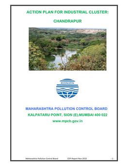 Action Plan for Industrial Cluster: Chandrapur