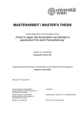 Masterarbeit / Master's Thesis