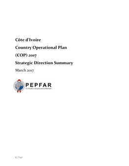 Côte D'ivoire Country Operational Plan (COP) 2017