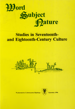 Word, Subject, Nature : Studies in Seventeenth- and Eighteenth