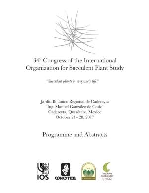 34º Congress of the International Organization for Succulent Plant Study