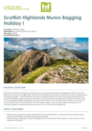 Scottish Highlands Munro Bagging Holiday I
