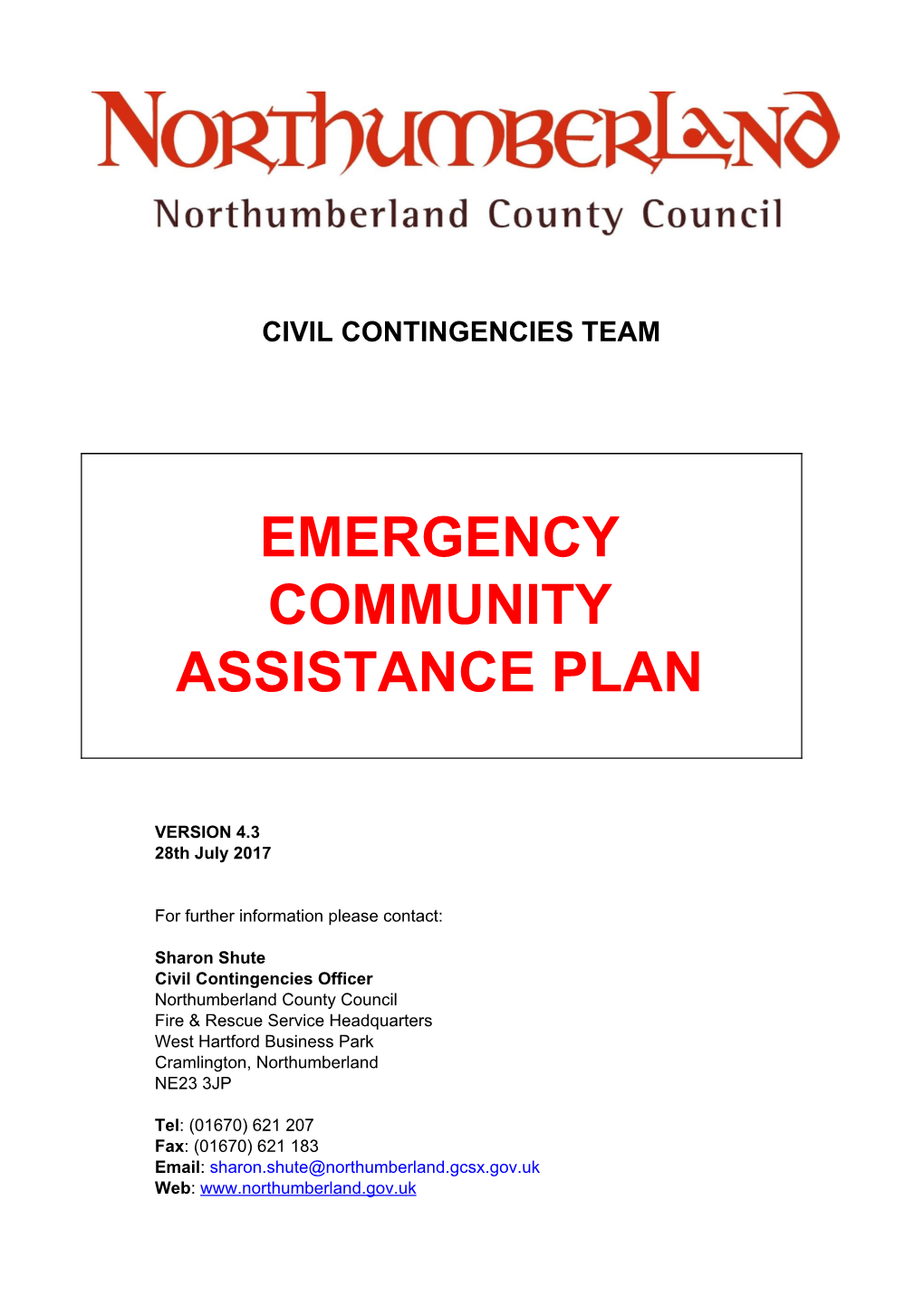 Emergency Community Assistance Plan