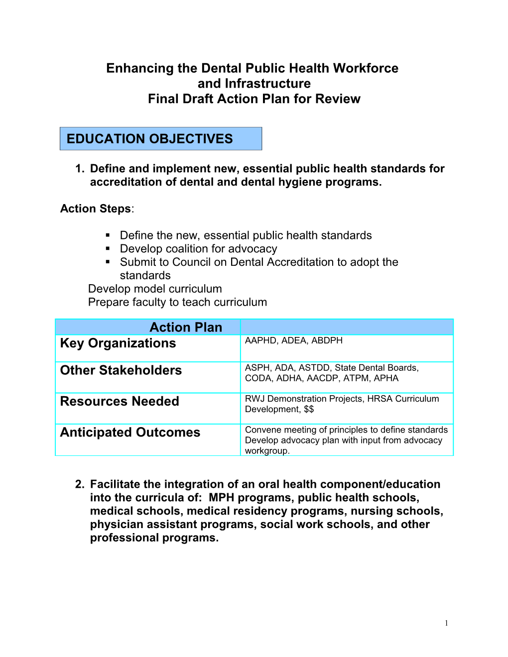 Enhancing the Dental Public Health Workforce