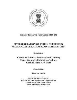 Interpretation of Indian Culture of Maulana Abdul Kalam Azad