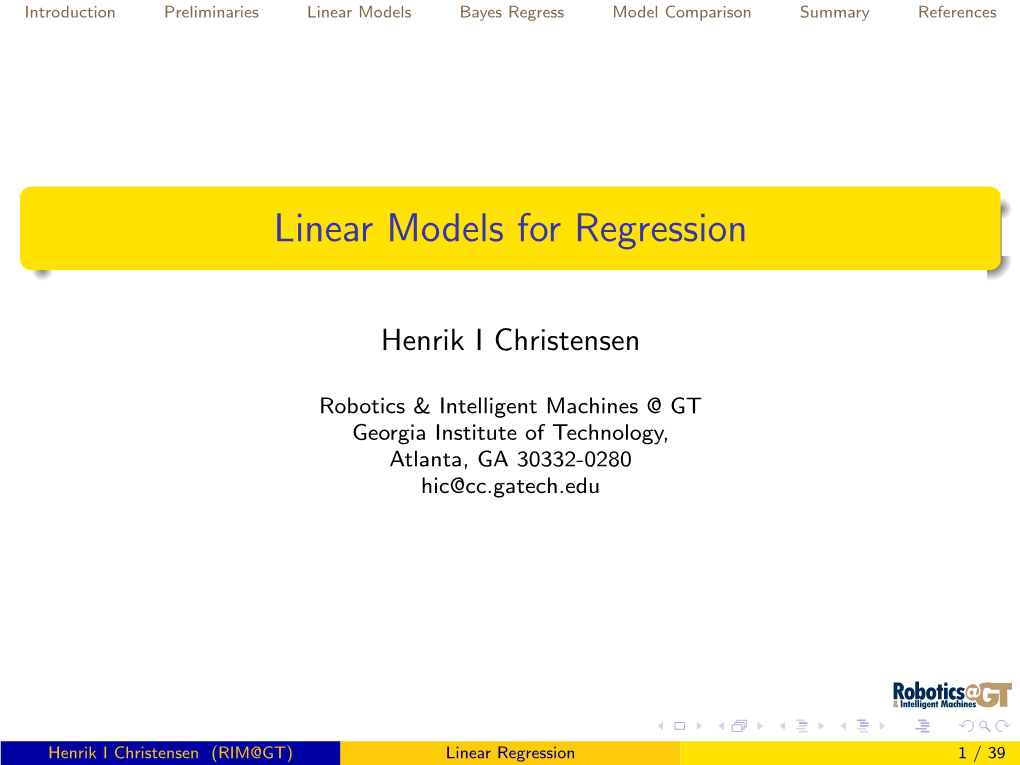 Linear Models for Regression