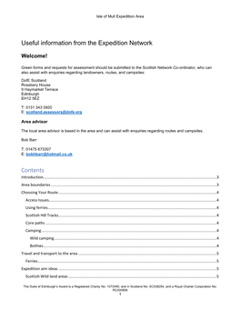 Useful Information from the Expedition Network Contents