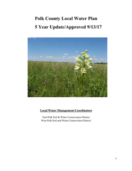 Polk County Local Water Plan 5 Year Update/Approved 9/13/17