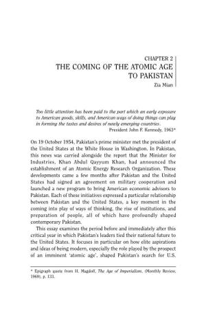 The Coming of the Atomic Age to Pakistan Zia Mian