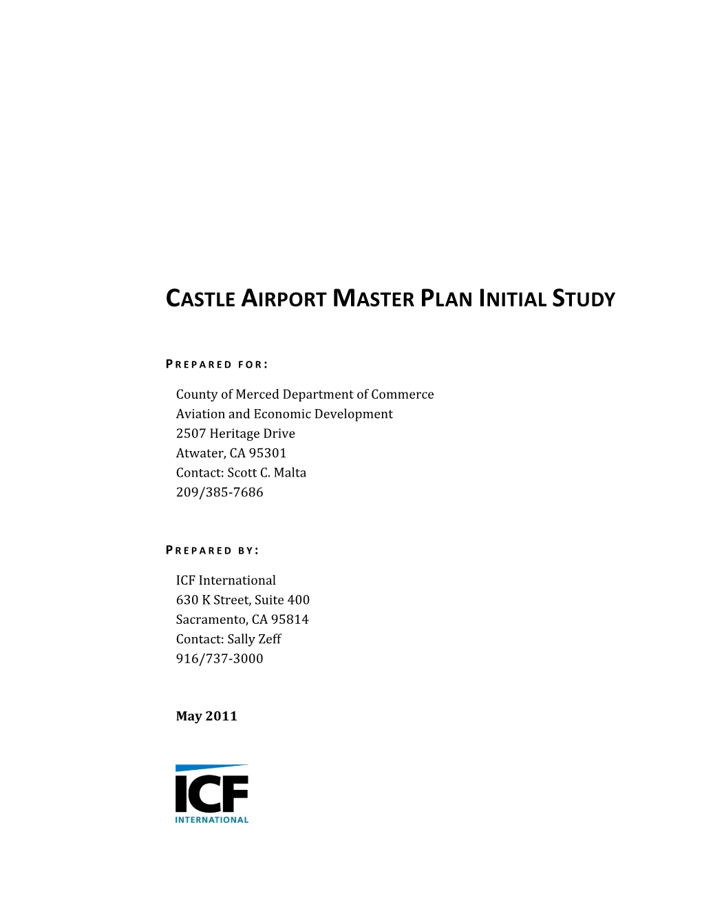 Castle Airport Master Plan Initial Study