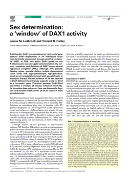 Sex Determination: a 'Window' of DAX1 Activity