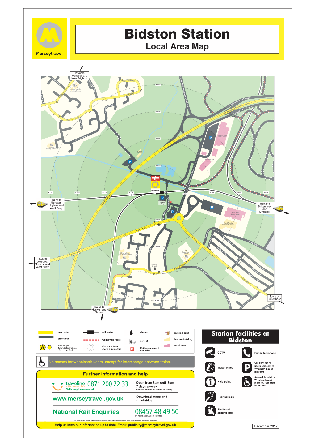 Bidston Station Local Area Map