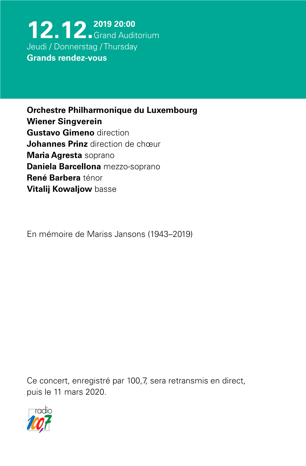 Orchestre Philharmonique Du Luxembourg Wiener Singverein