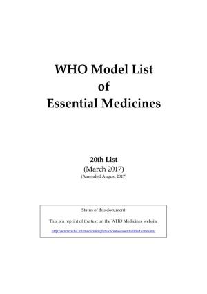 WHO Model List of Essential Medicines