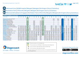 Birchington | Sturry | Canterbury Northdown Park | Cliftonville | Margate