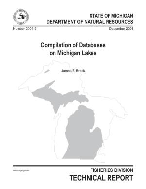 Compilation of Databases on Michigan Lakes