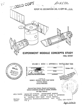 Experiment Module Concepts Study Final Report