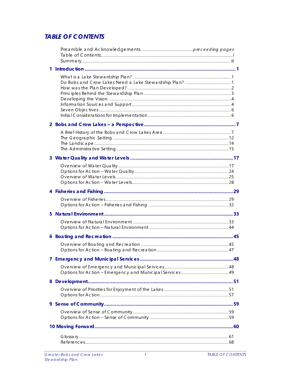 Table of Contents