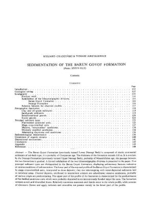 SEDIMENTATION of the BARUN GOYOT FORMATION (Plates XXXIV-XLII )