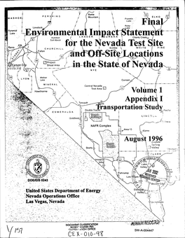 Final Environmental Impact Statement for the Nevada Test Site and Off