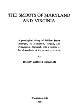 The Smoots of Maryland and Virginia