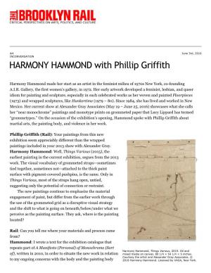 HARMONY HAMMOND with Phillip Griffith