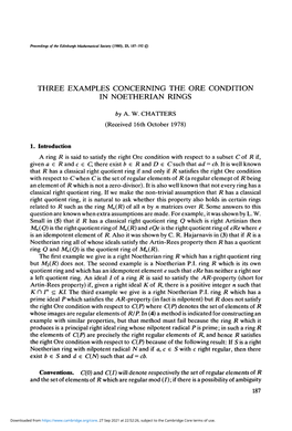 Three Examples Concerning the Ore Condition in Noetherian Rings