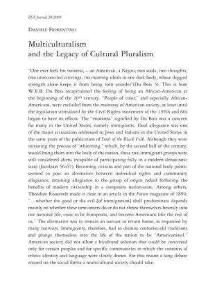 Multiculturalism and the Legacy of Cultural Pluralism
