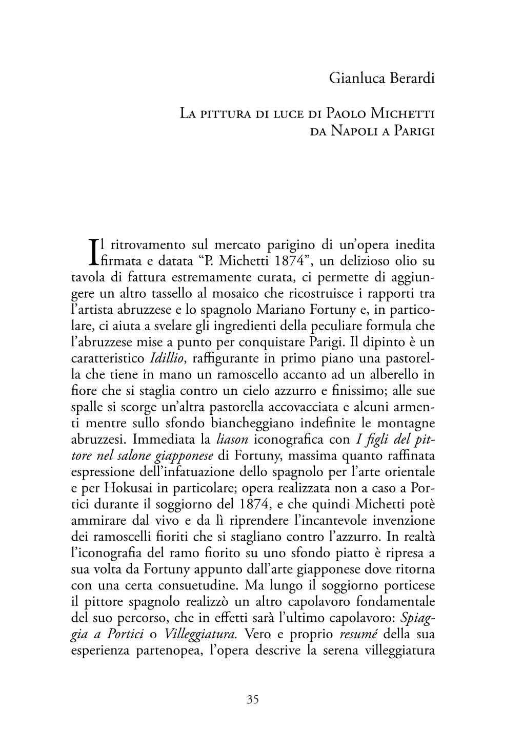 Gianluca Berardi La Pittura Di Luce Di Paolo Michetti Da Napoli a Parigi