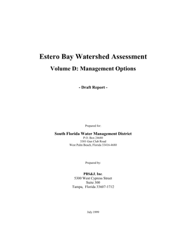 Estero Bay Watershed Assessment