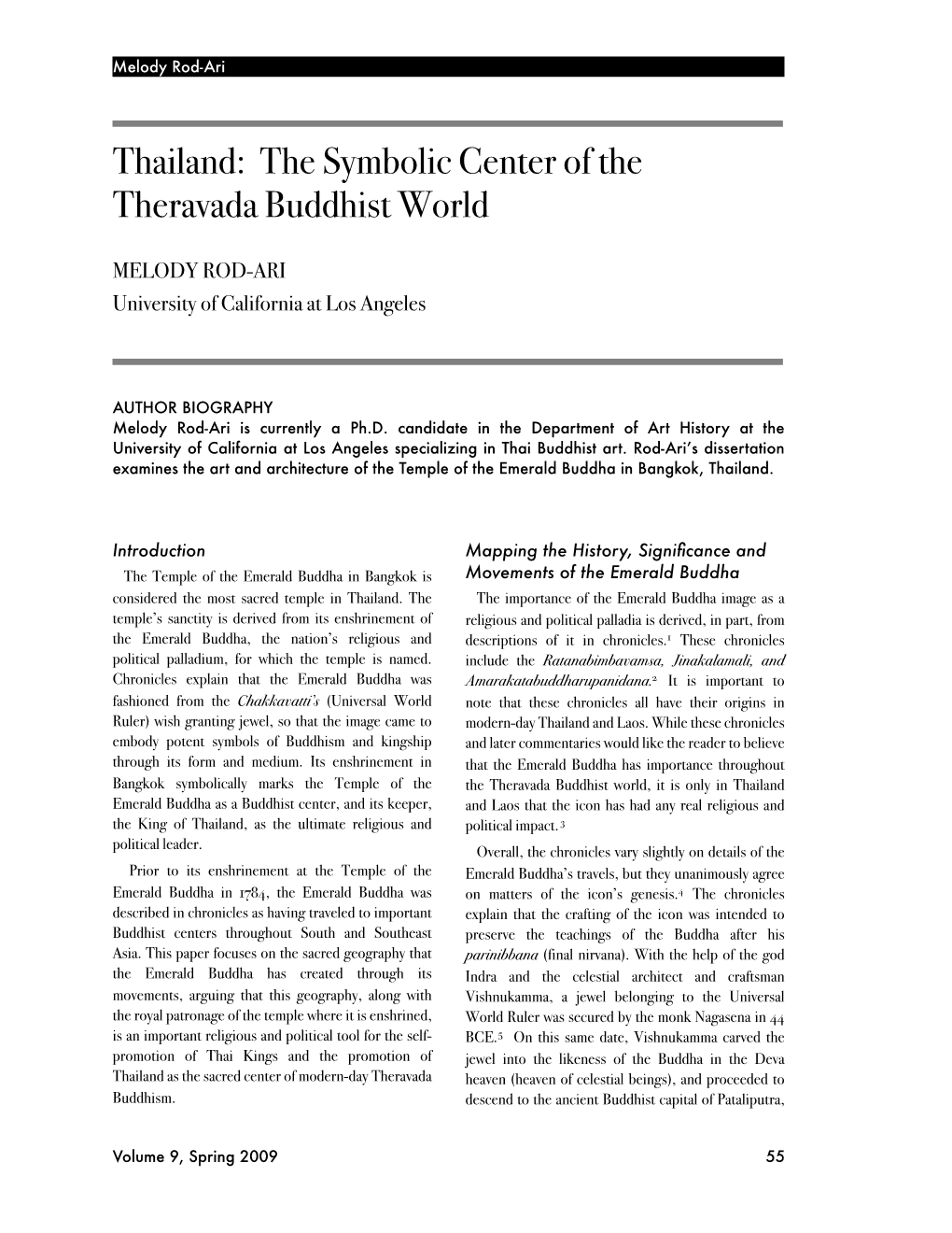 Thailand: the Symbolic Center of the Theravada Buddhist World