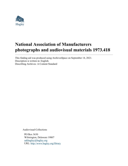National Association of Manufacturers Photographs and Audiovisual Materials 1973.418