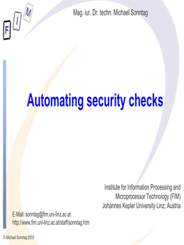 Automating Security Checks