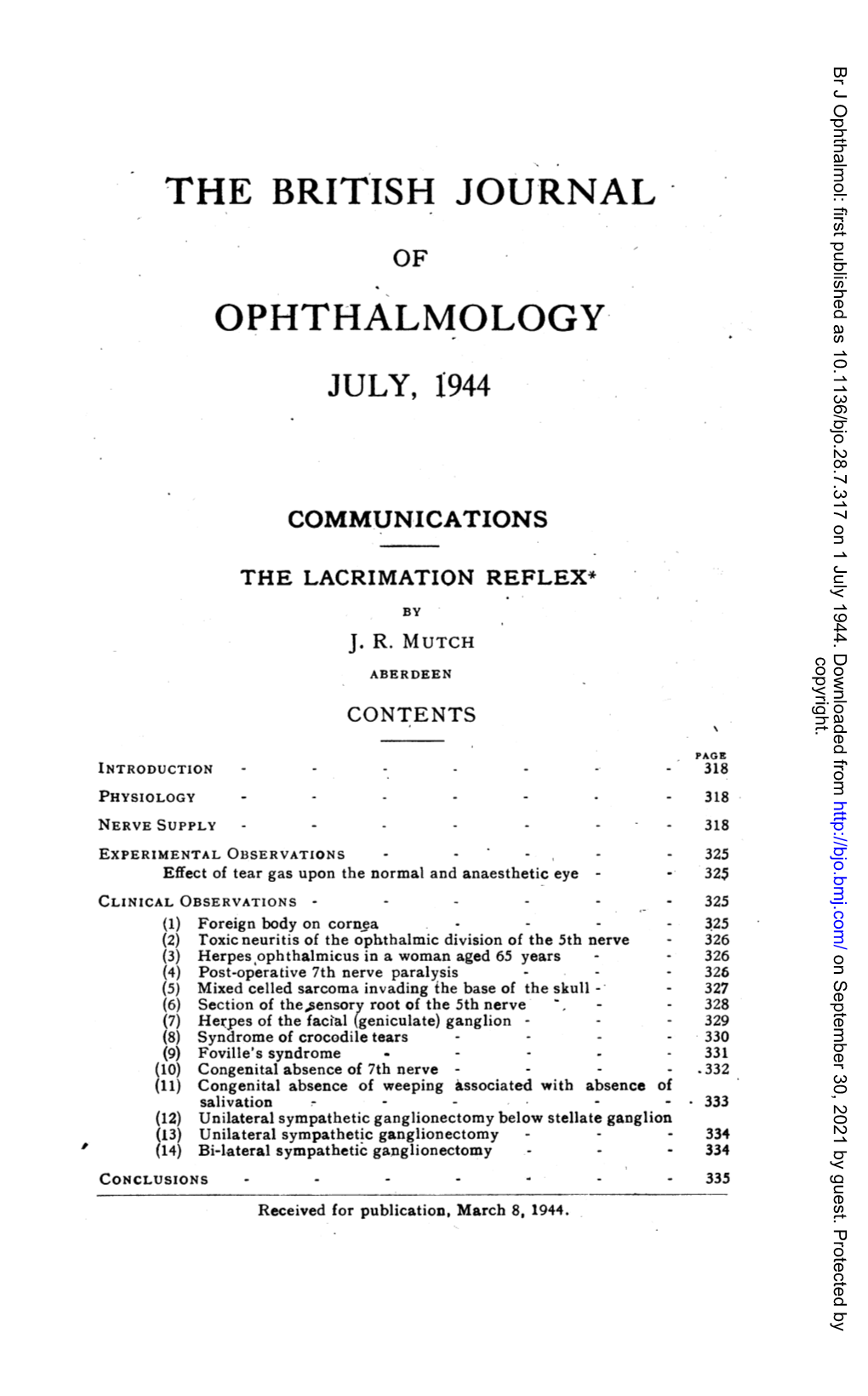 The Lacrimation Reflex* by J