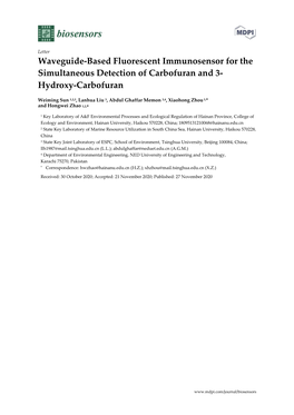 Waveguide-Based Fluorescent Immunosensor for the Simultaneous Detection of Carbofuran and 3- Hydroxy-Carbofuran