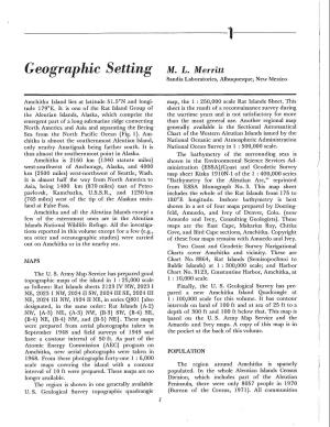 Geographic Setting M. I,. Merritt Sandia Laboratories, Albuquerque, New Mexico